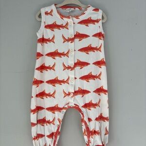 Kate Quinn Red Shark Print Sleeveless Union Suit
